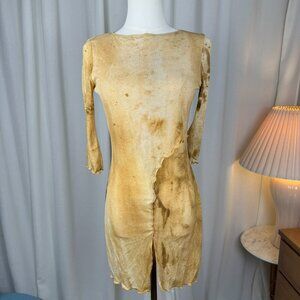 Moa Moa Y2K Grunge Distressed Mesh Top Made in USA Medium
